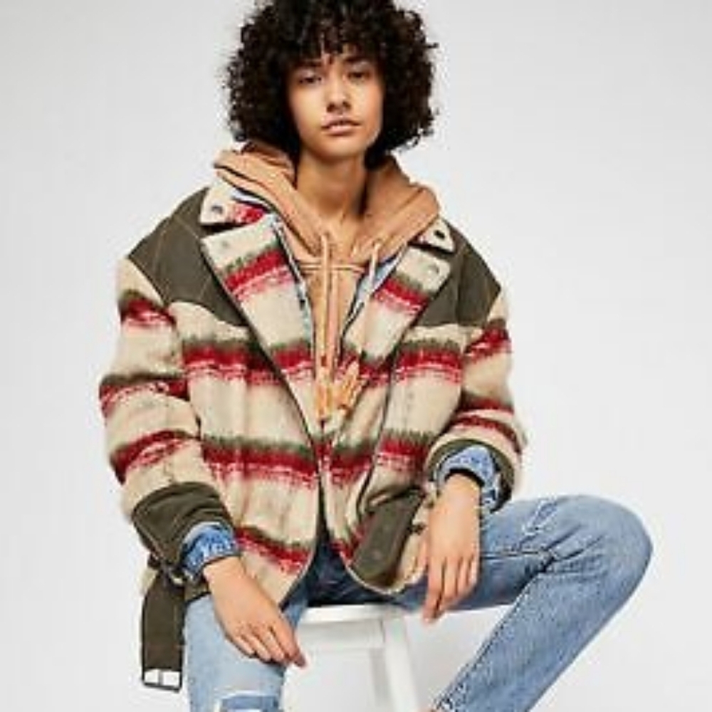 Free People Montana Moto Wooly Jacket size XS